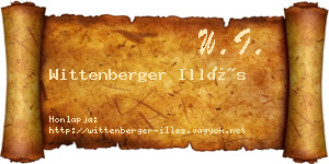 Wittenberger Illés névjegykártya
